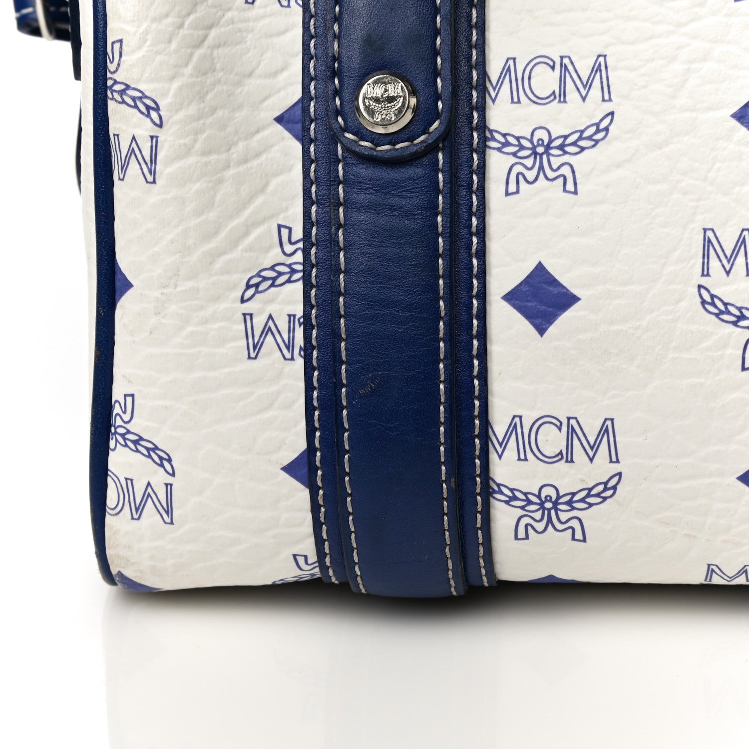 MCM Visetos Boston Satchel Satchel White 17 of 17