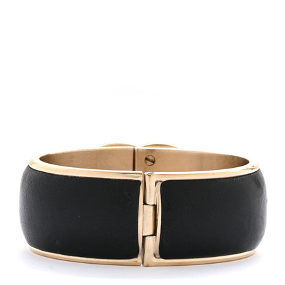 Chanel Lambskin CC Turnlock Cuff Bracelet Black Gold 3 of 5