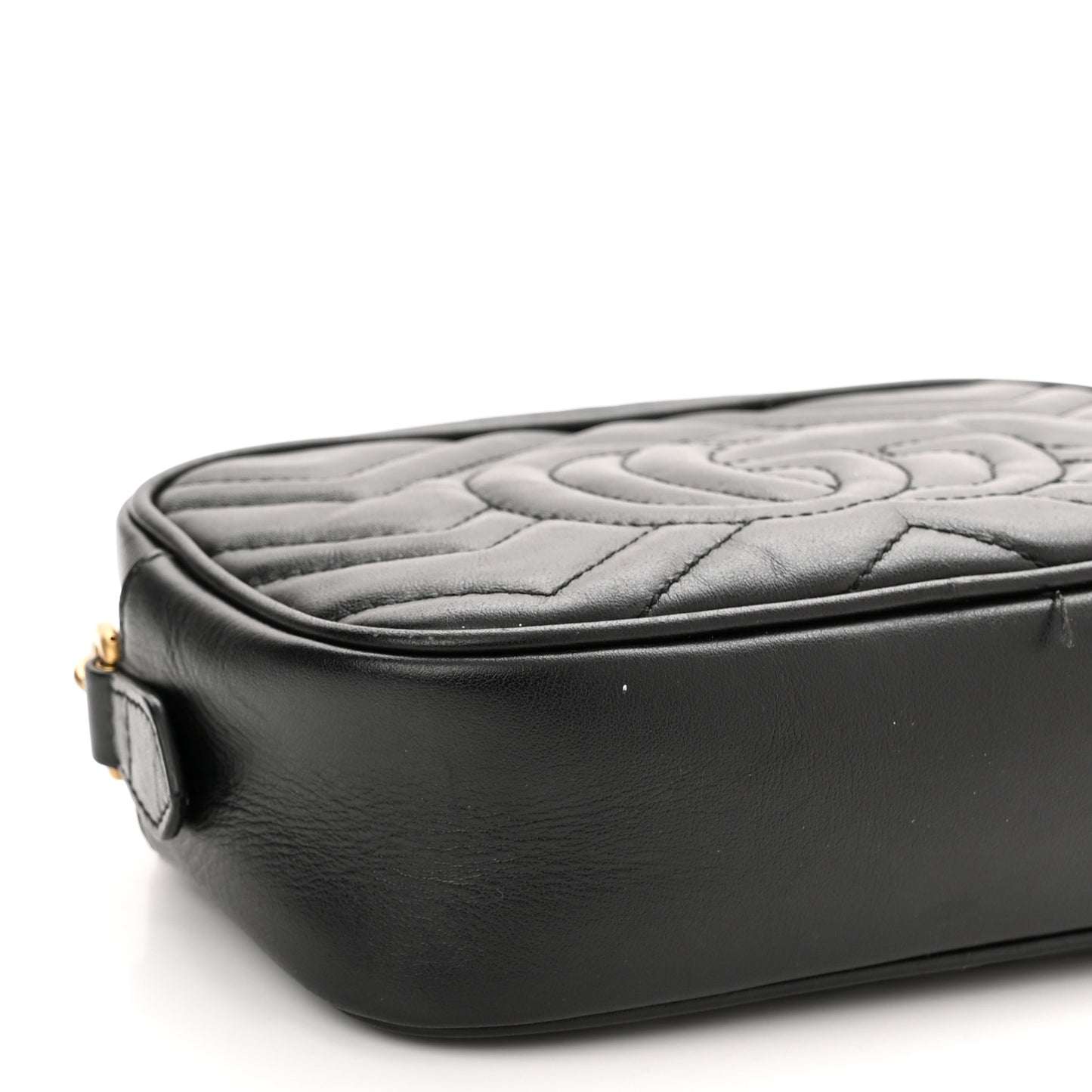 Calfskin Matelasse Mini GG Marmont Chain Shoulder Bag Black