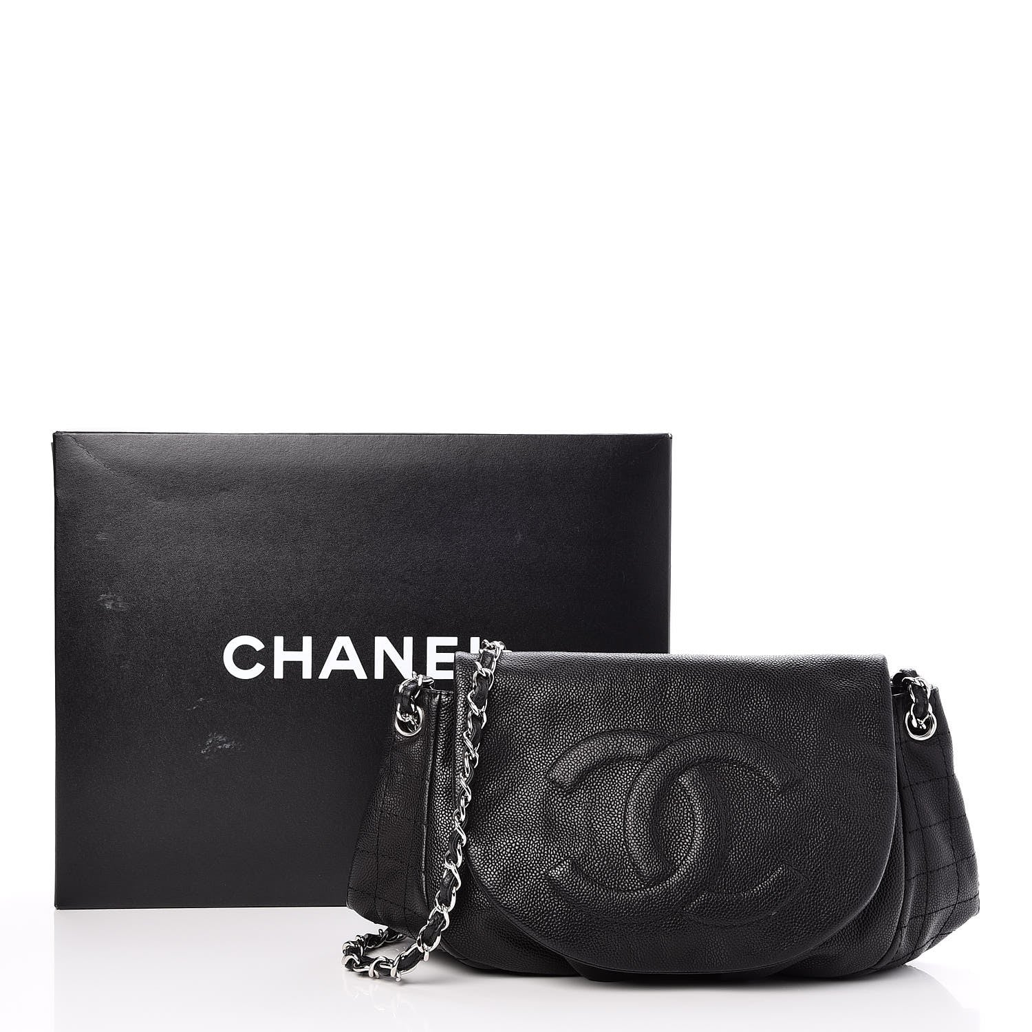 Chanel Caviar Half Moon Large Flap Black 9 of 9
