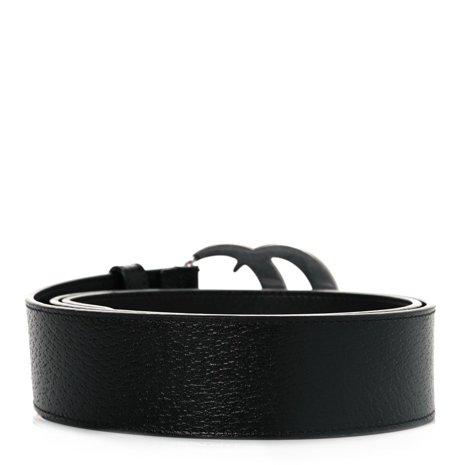 Gucci Textured Dollar Calfskin Nickel Double G 40mm Belt 90 36 Dark Cocoa 2 of 4