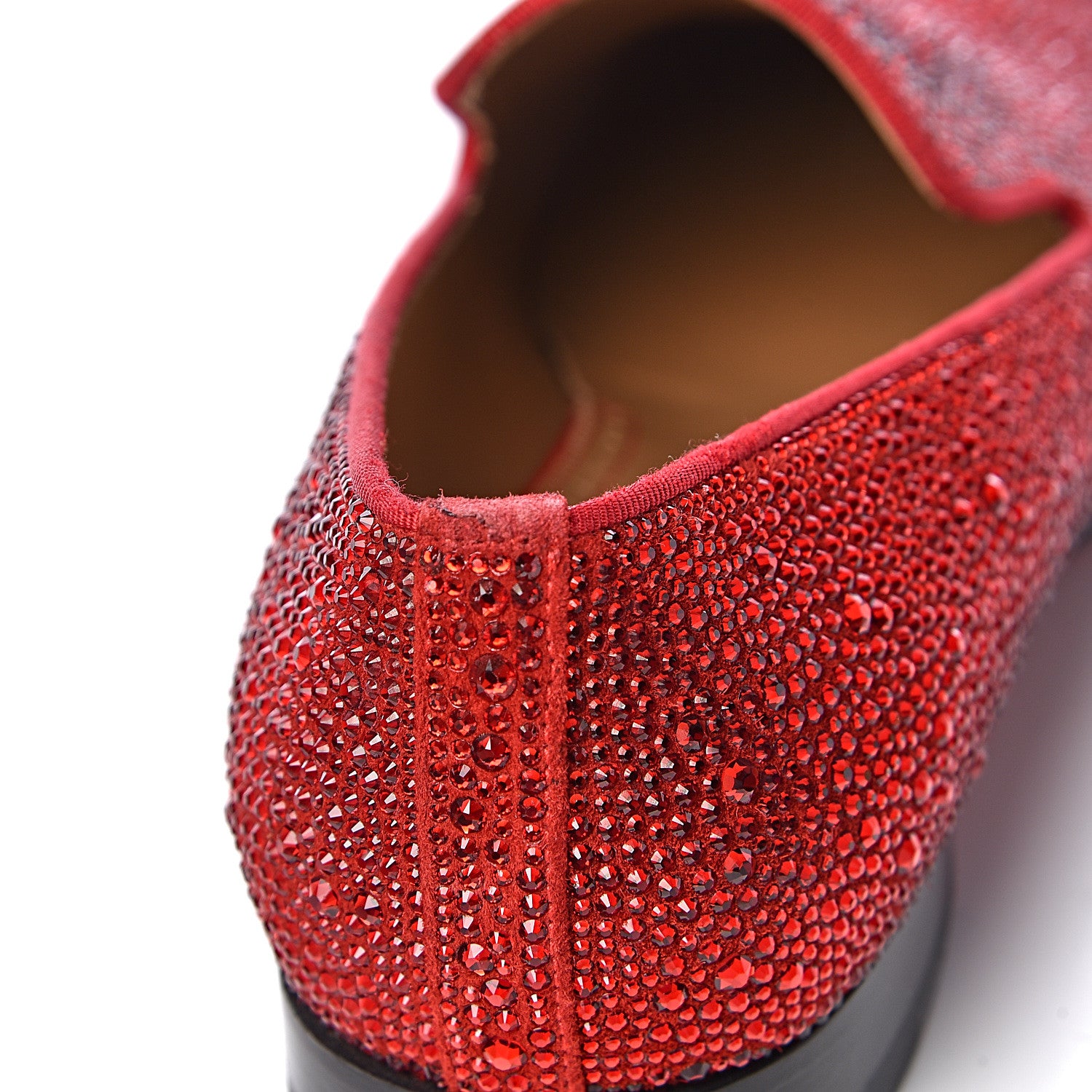 Christian Louboutin Strass Veau Velours Mens Dandelion Flat Loafers 42.5 Red 10 of 10