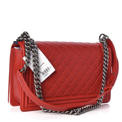 Chanel Caviar Quilted New Medium Boy Flap Red 3 of 8
