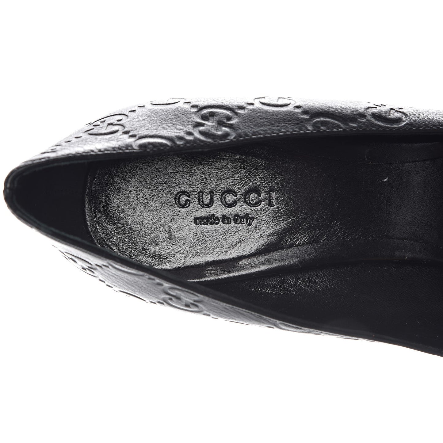 Guccissima Peep Toe Pumps 37.5 Black