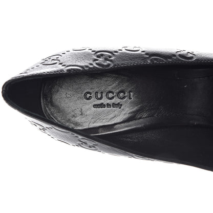 Gucci Guccissima Peep Toe Pumps 37.5 Black 8 of 12