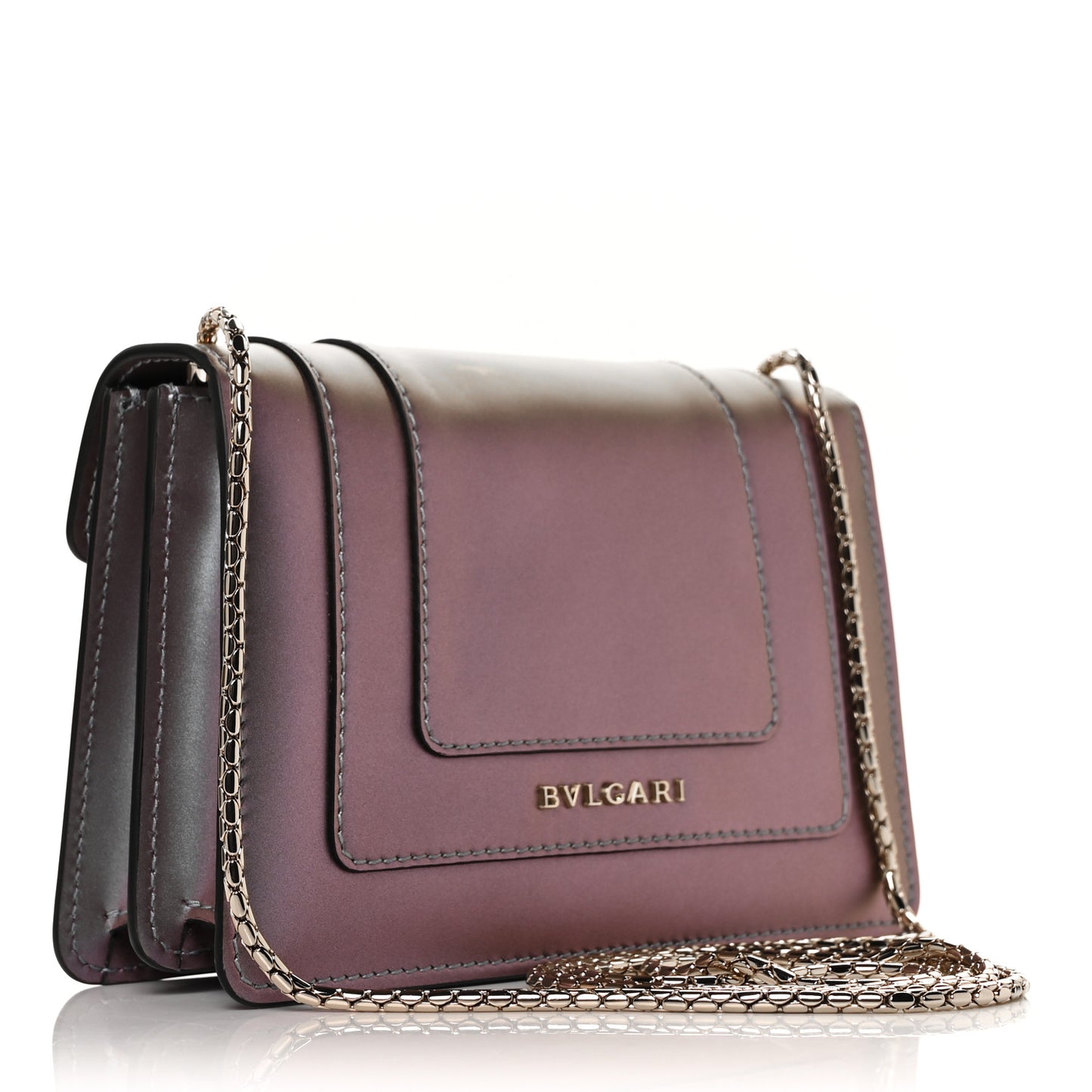 Iridescent Calfskin Serpenti Forever Crossbody Bag Purple
