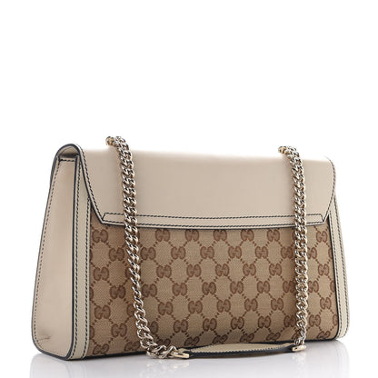 Gucci Monogram Margaux Calfskin Medium Emily Chain Shoulder Bag Beige Ebony Mystic White 3 of 9