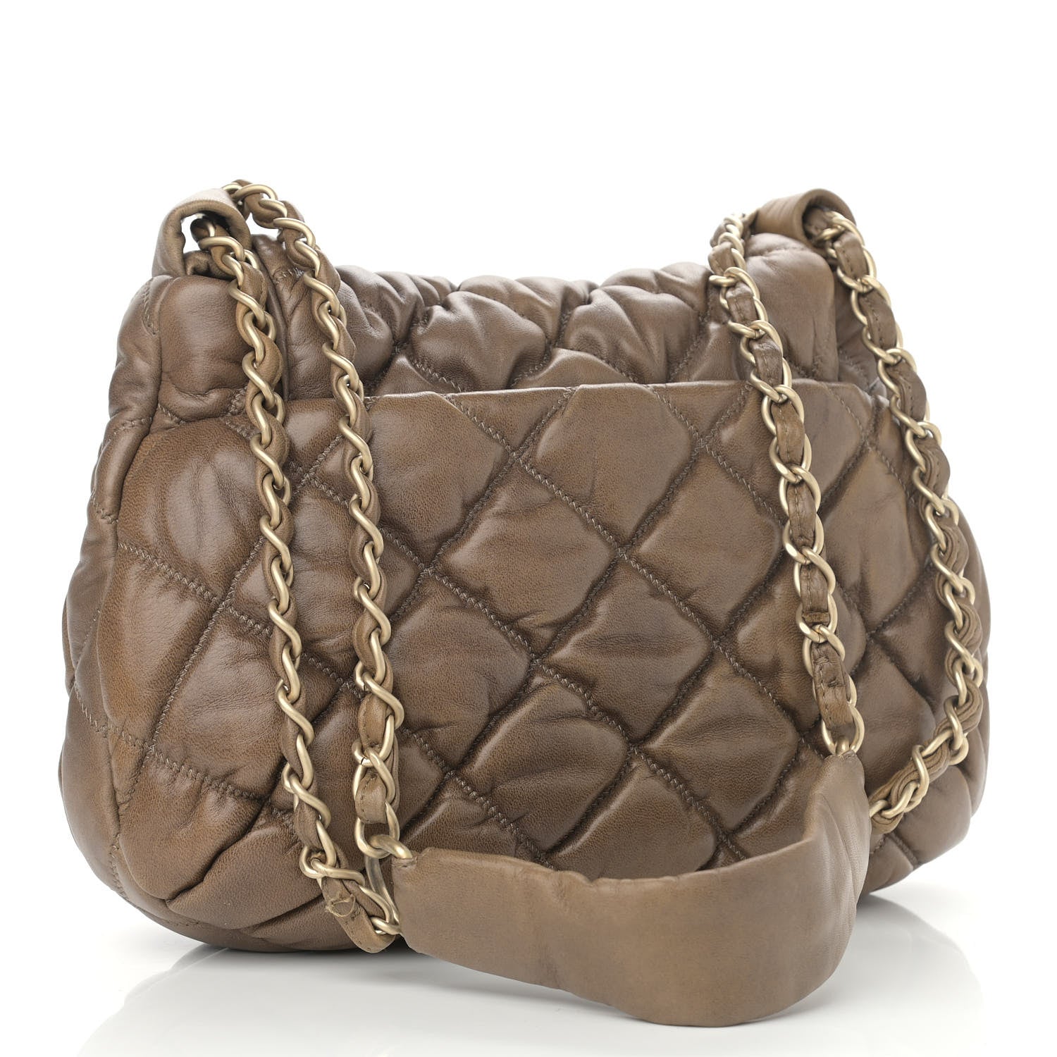 Chanel Lambskin Bubble Quilt Flap Brown 3 of 14
