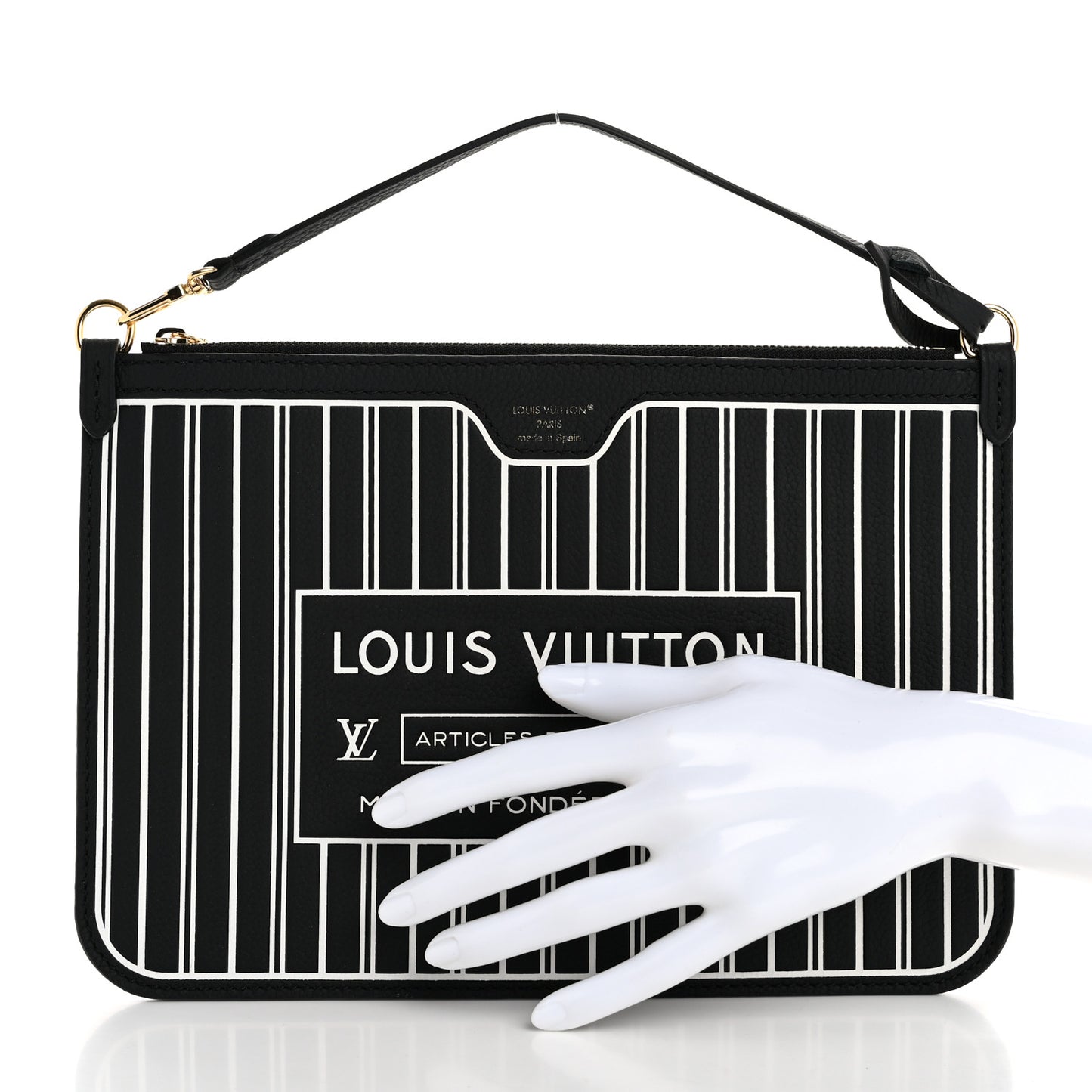 Calfskin Neverfull Inside Out MM Pochette Black