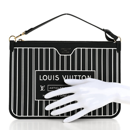 Louis Vuitton Calfskin Neverfull Inside Out MM Pochette Black 2 of 6