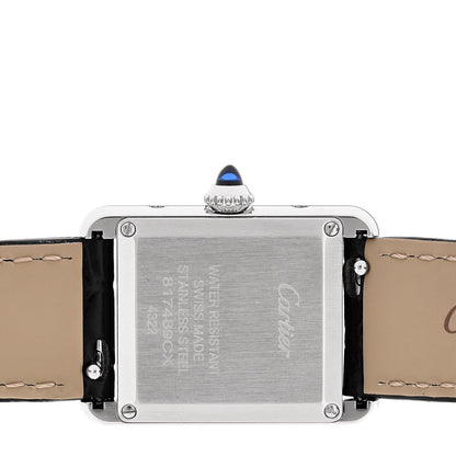 Cartier Stainless Steel Alligator 22mm Must de Cartier Tank Quartz Watch Black 4 of 5