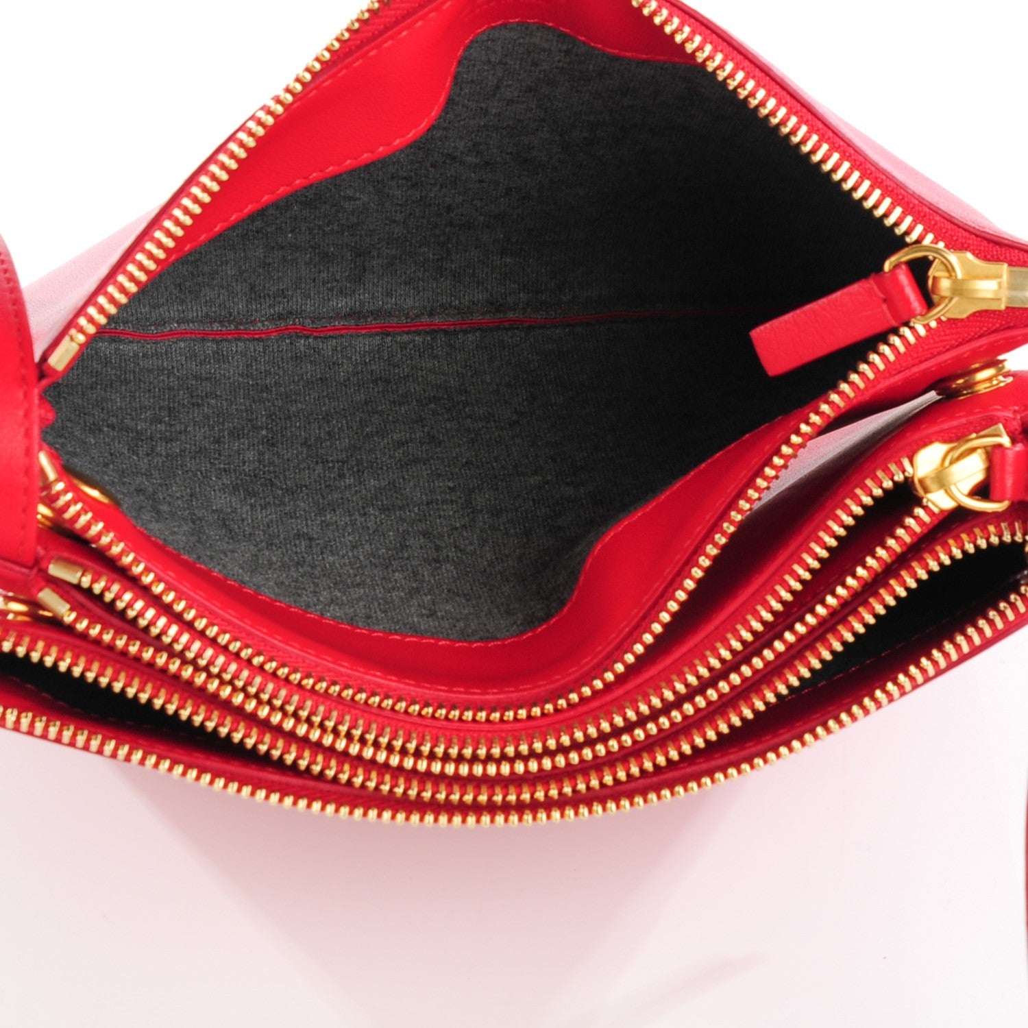 Celine Lambskin Small Trio Crossbody Bag Scarlet 5 of 8