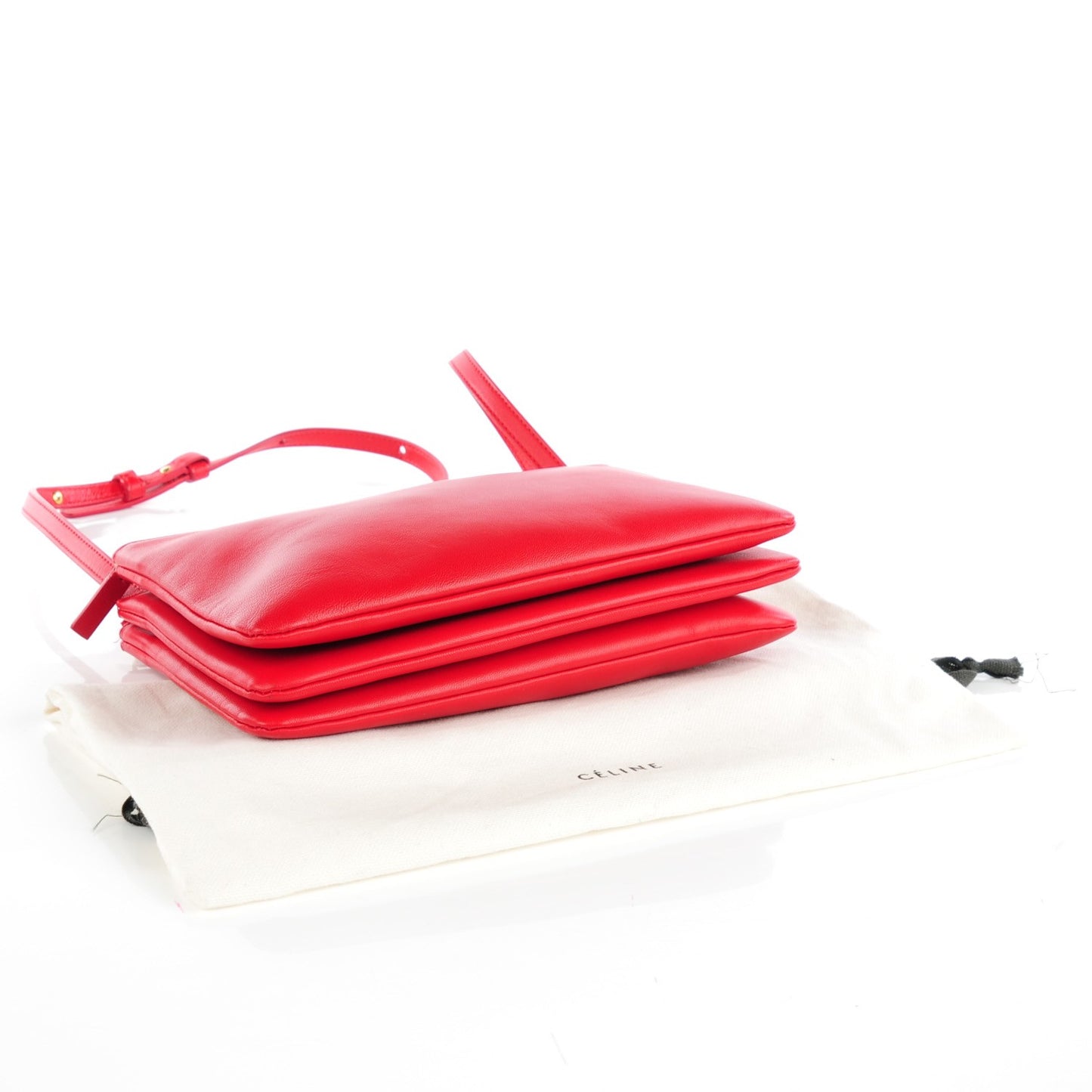 Lambskin Small Trio Crossbody Bag Scarlet