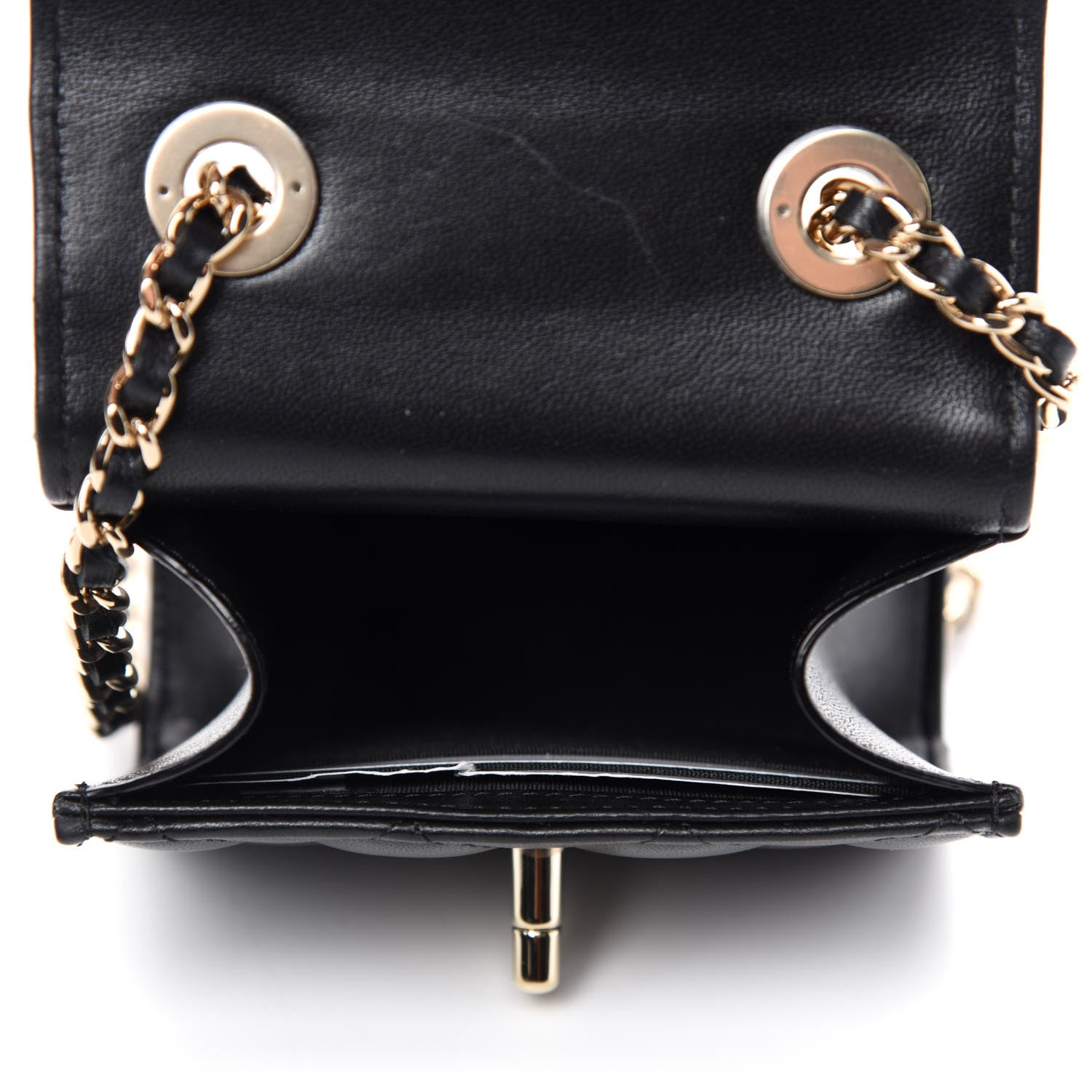 Chanel Lambskin Quilted Mini Trendy CC Chain Wallet Black 5 of 11