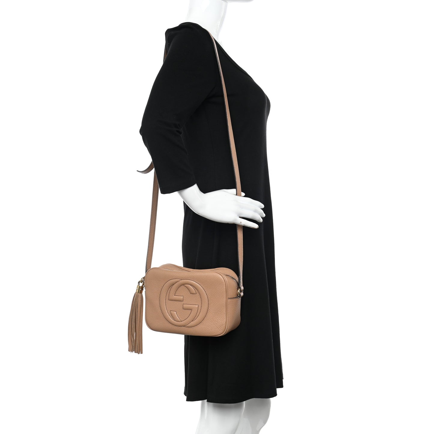 Pebbled Calfskin Small Soho Disco Bag Camelia