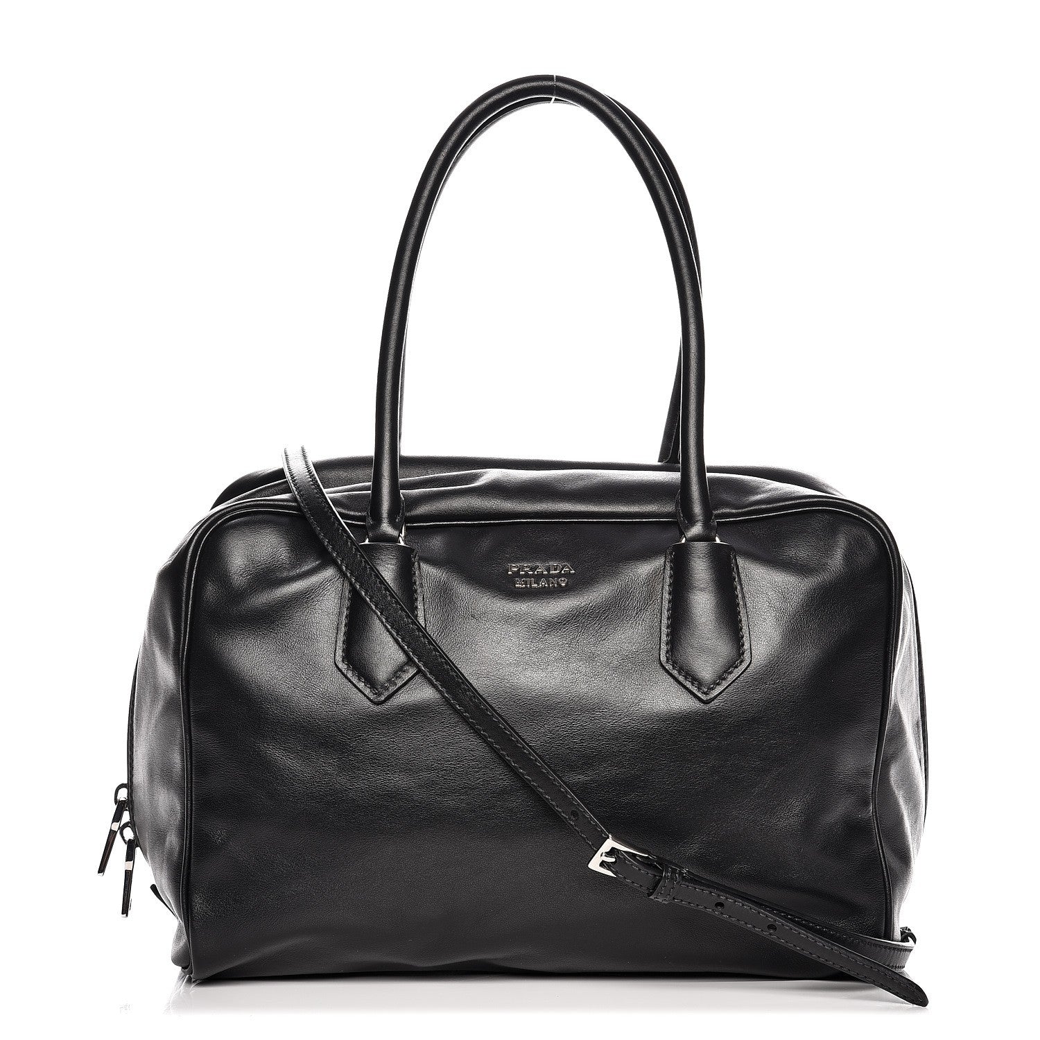 Prada Soft Calf Large Inside Tote Black Mughetto 1 of 10
