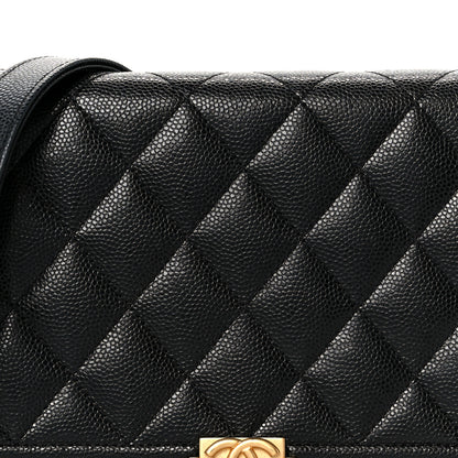 Chanel Caviar Quilted Boy Wallet On Chain WOC Black 9 of 12