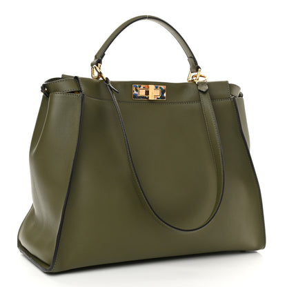 Fendi Vitello Seta Plexiglass Granite Large Peekaboo Iconic Satchel Equatore 3 of 10
