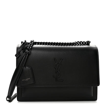 Saint Laurent Calfskin Medium Monogram Monochrome Sunset  Black 1 of 13