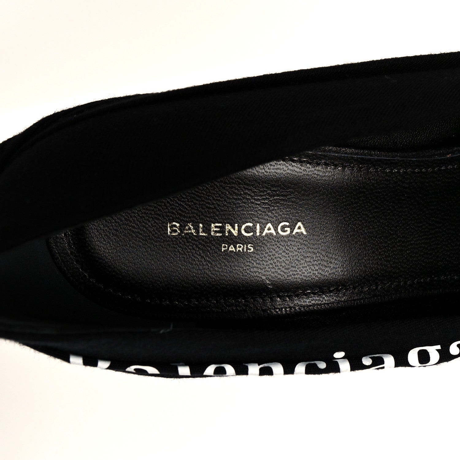 Balenciaga Jersey Crepe Political Campaign Logo Knife 115 Pointed Pumps 36 Black White Rouge 6 of 7