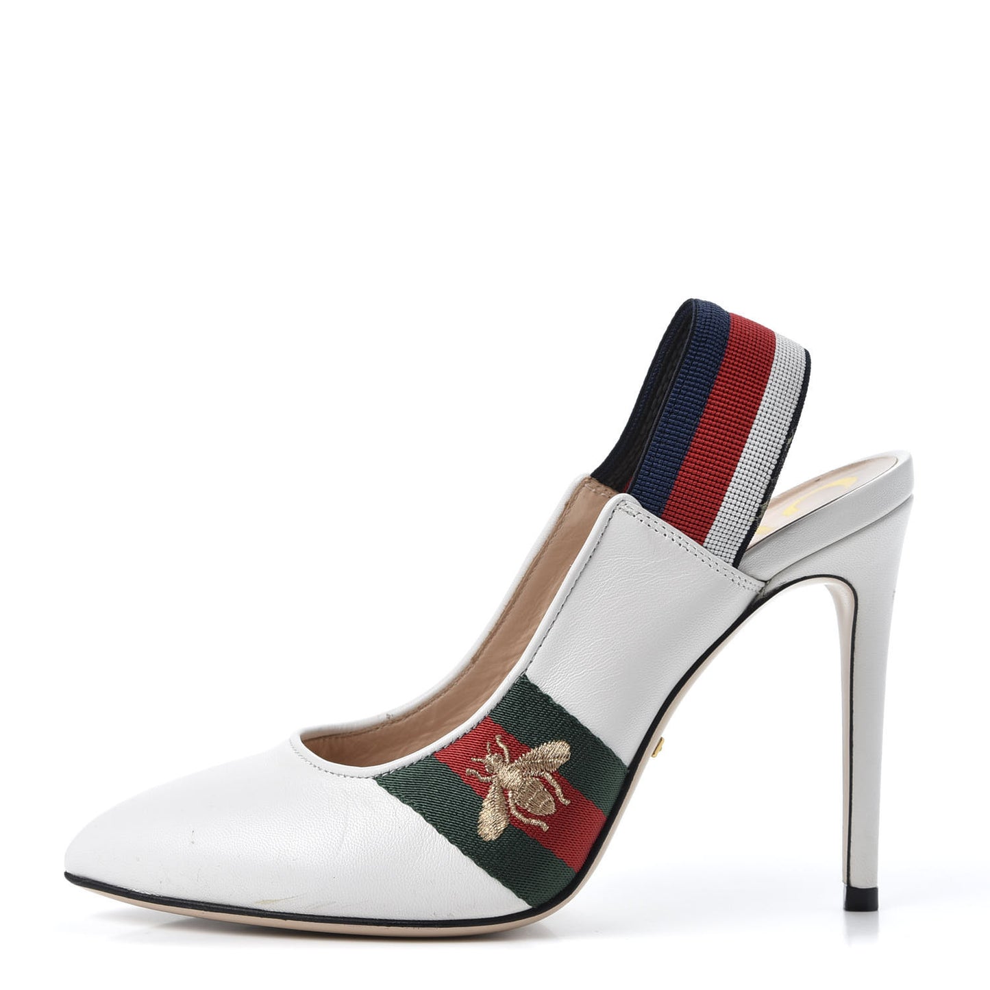 Malaga Kid Web Sylvie High Heel Slingback Pumps 36 White