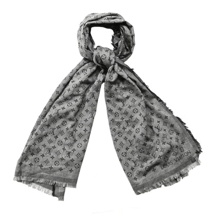 Louis Vuitton Cotton Monogram Denim Shawl Black 1 of 6