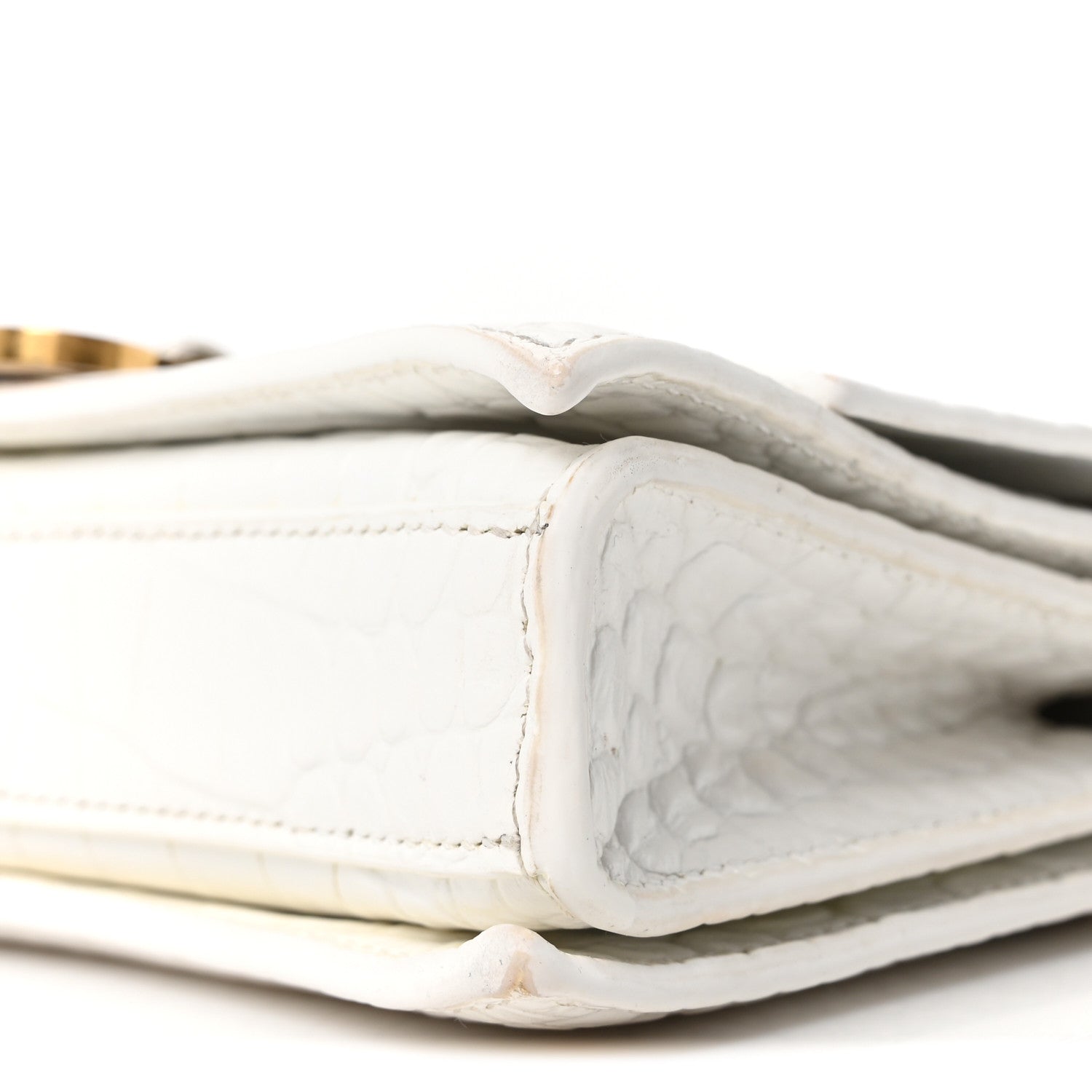 Balenciaga Calfskin Crocodile Small Crush Chain Bag White 1783986 Balenciaga Calfskin Crocodile Small Crush Chain Bag White 1783986