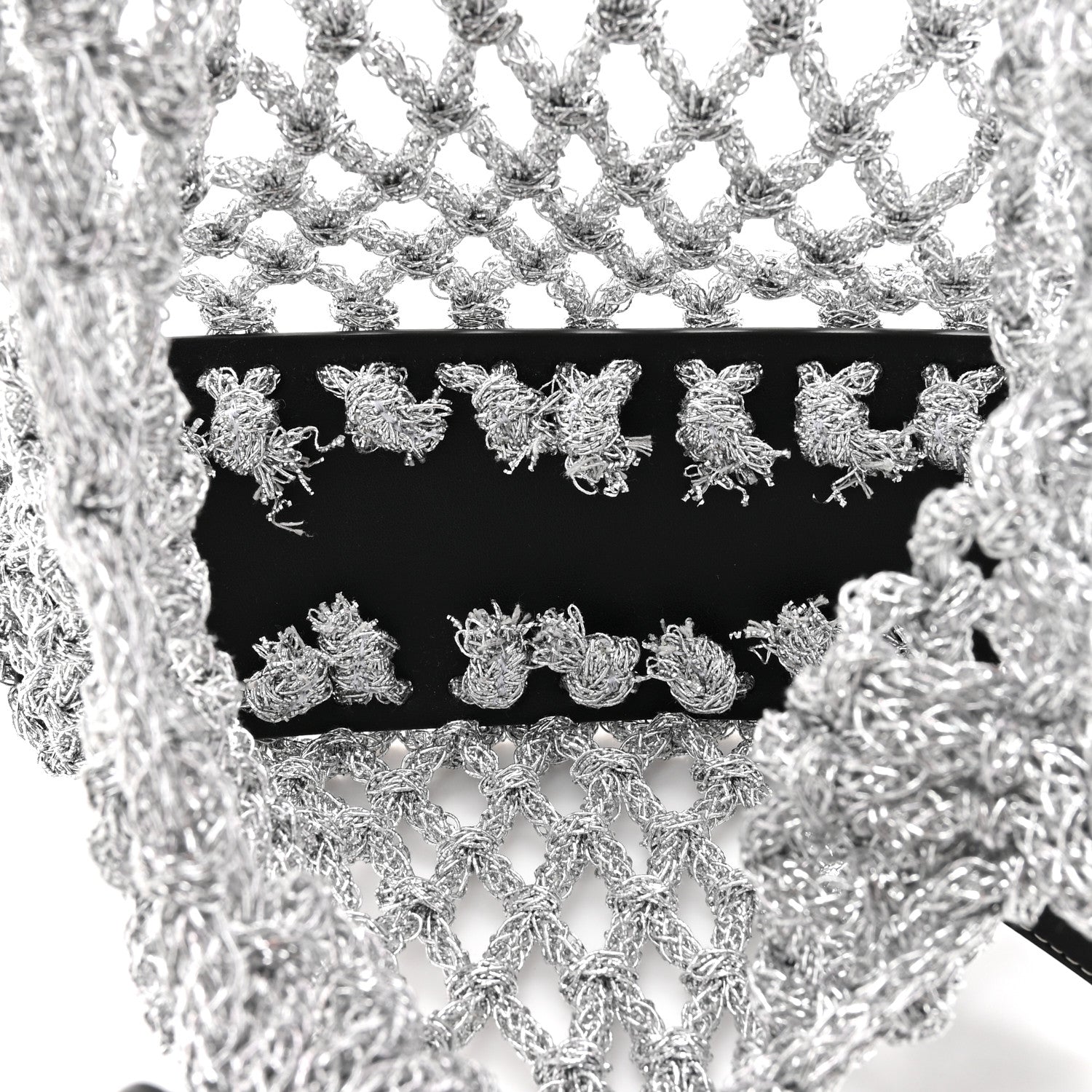 3.1 Phillip Lim Metallic Faux Leather Macrame Mini Sac Bag Silver 5 of 11