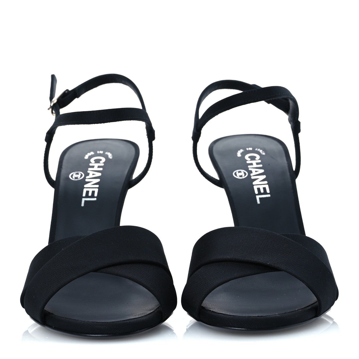 Chanel Grosgrain Pearl Sandals 39.5 Black 3 of 13