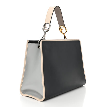 Fendi Vitello Century Opaco F is Fendi Bi-Color Regular Runaway Satchel Blue Notte Balena Multicolor 3 of 13