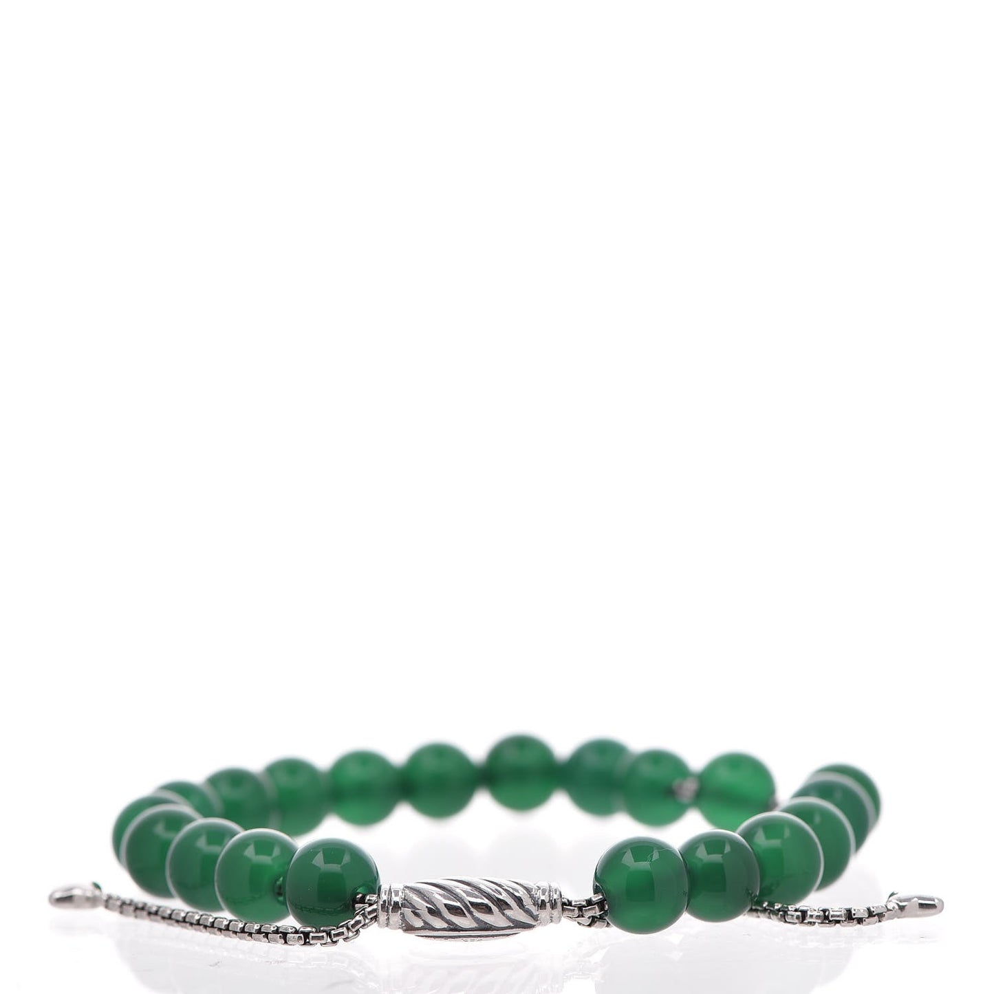 Sterling Silver Green Onyx 8mm Spiritual Beads Bracelet