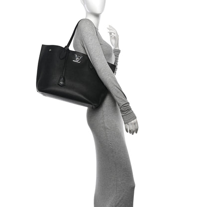 Louis Vuitton Calfskin Lockme Go Tote Black 2 of 12