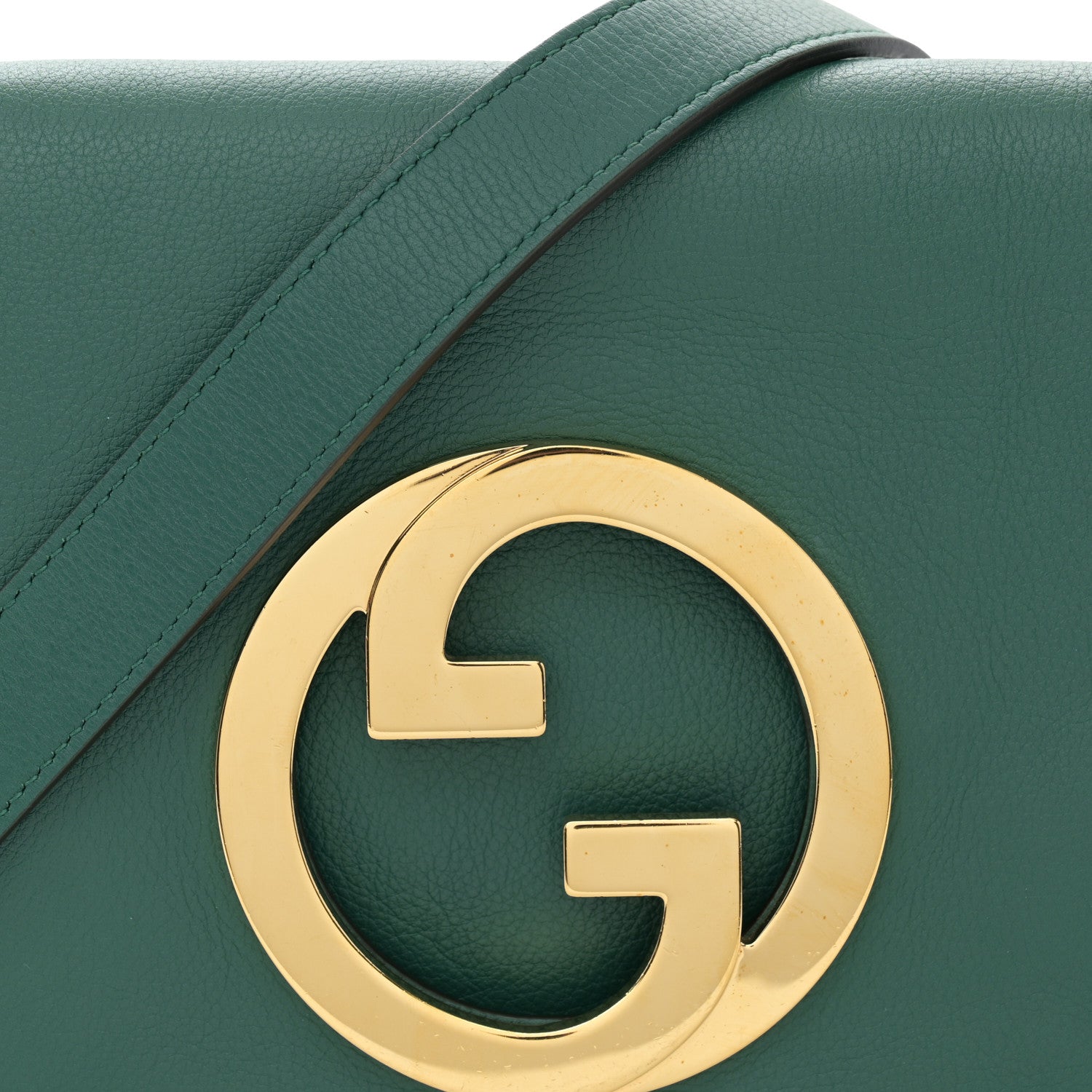 Gucci Roxy Calfskin Blondie Chain Shoulder Flap Bag Emerald 9 of 12