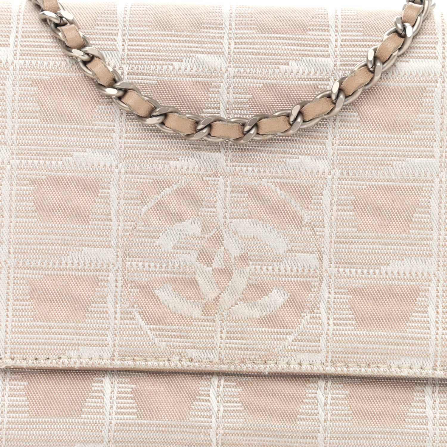 Chanel Nylon Travel Wallet On Chain WOC Beige 9 of 18