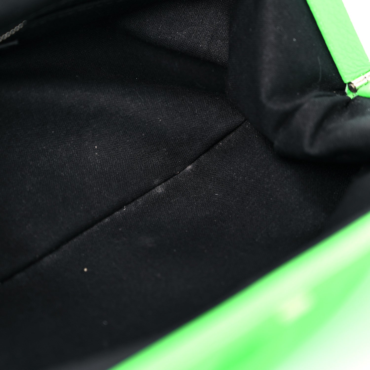 Balenciaga Grained Calfskin Logo Cloud Clutch XS Fluo Green 10 of 12