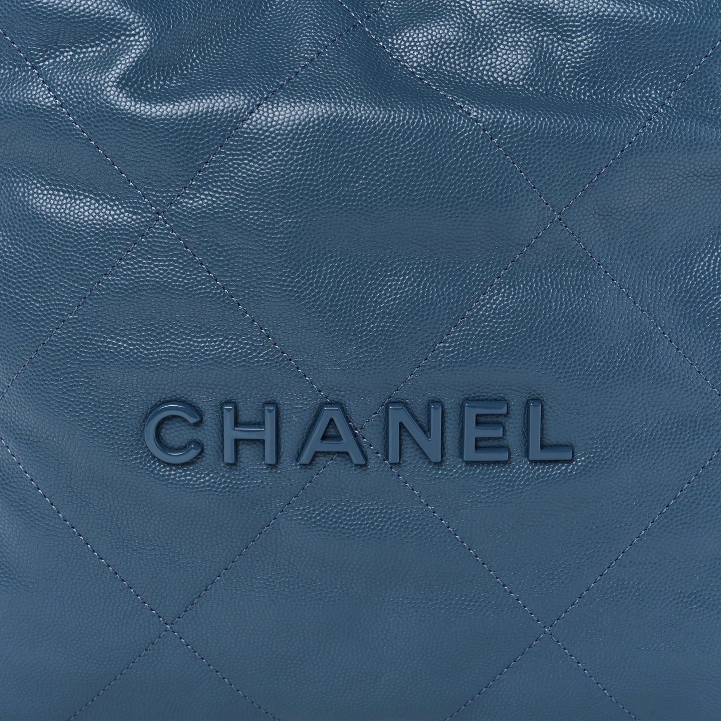 Shiny Caviar Quilted Monochrome Small Chanel 22 Blue