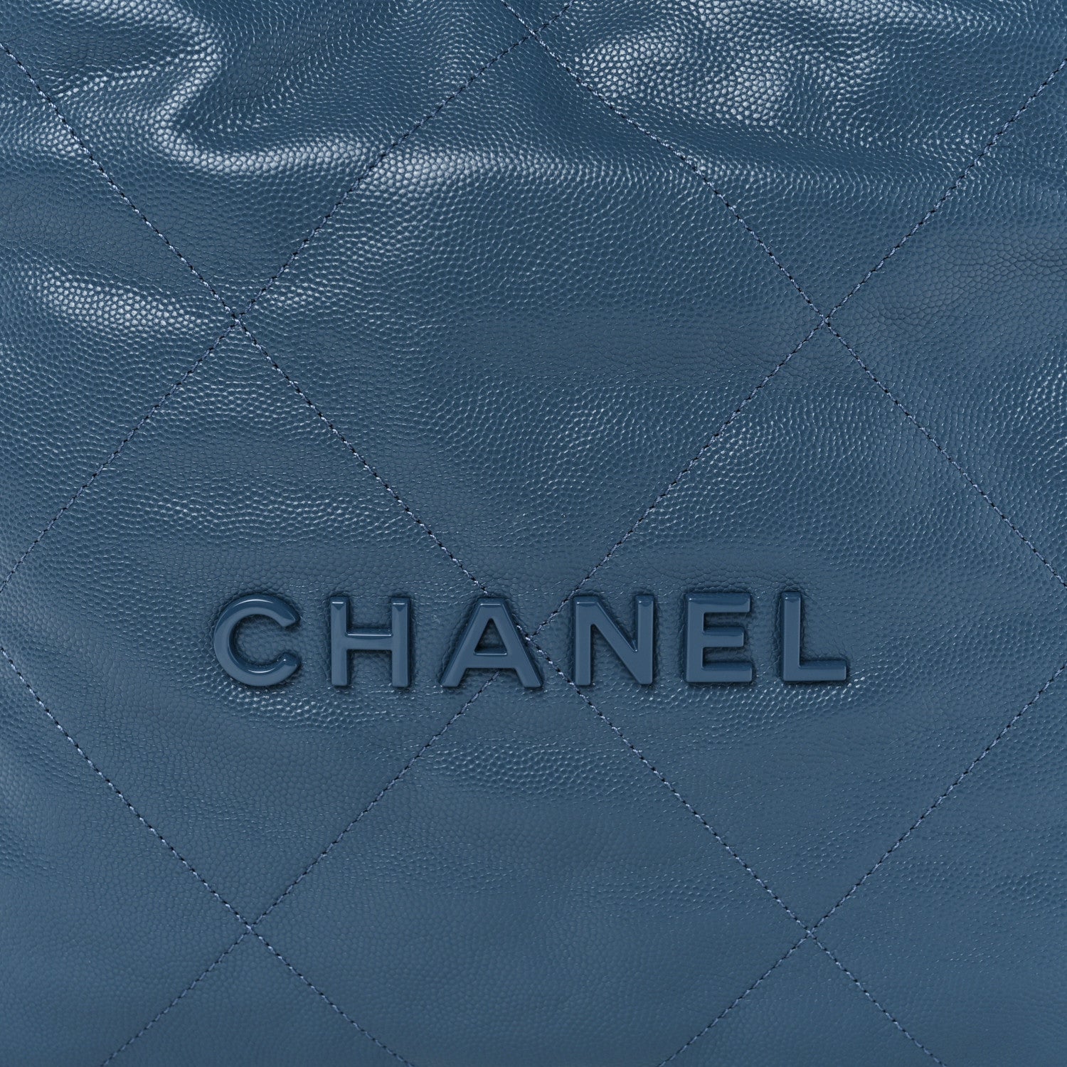 Chanel Shiny Caviar Quilted Monochrome Small Chanel 22 Blue 9 of 11