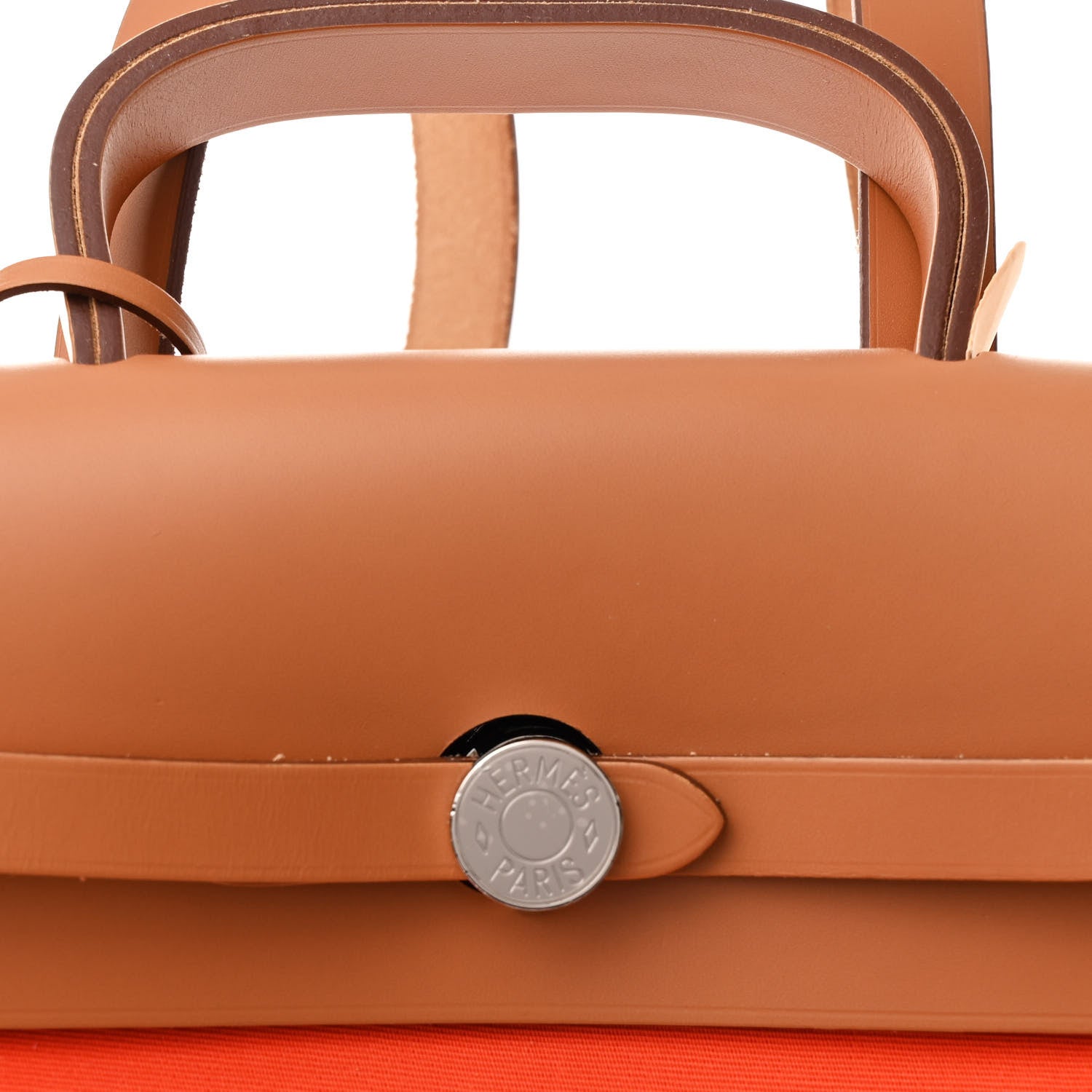 Hermes Military Toile Vache Hunter Herbag a Dos Zip Retourne Backpack Orange Mecano Fauve 6 of 6