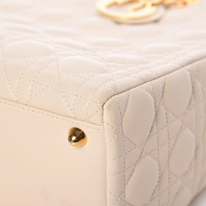 Christian Dior Lambskin Cannage Large Lady Dior Light Beige 14 of 20
