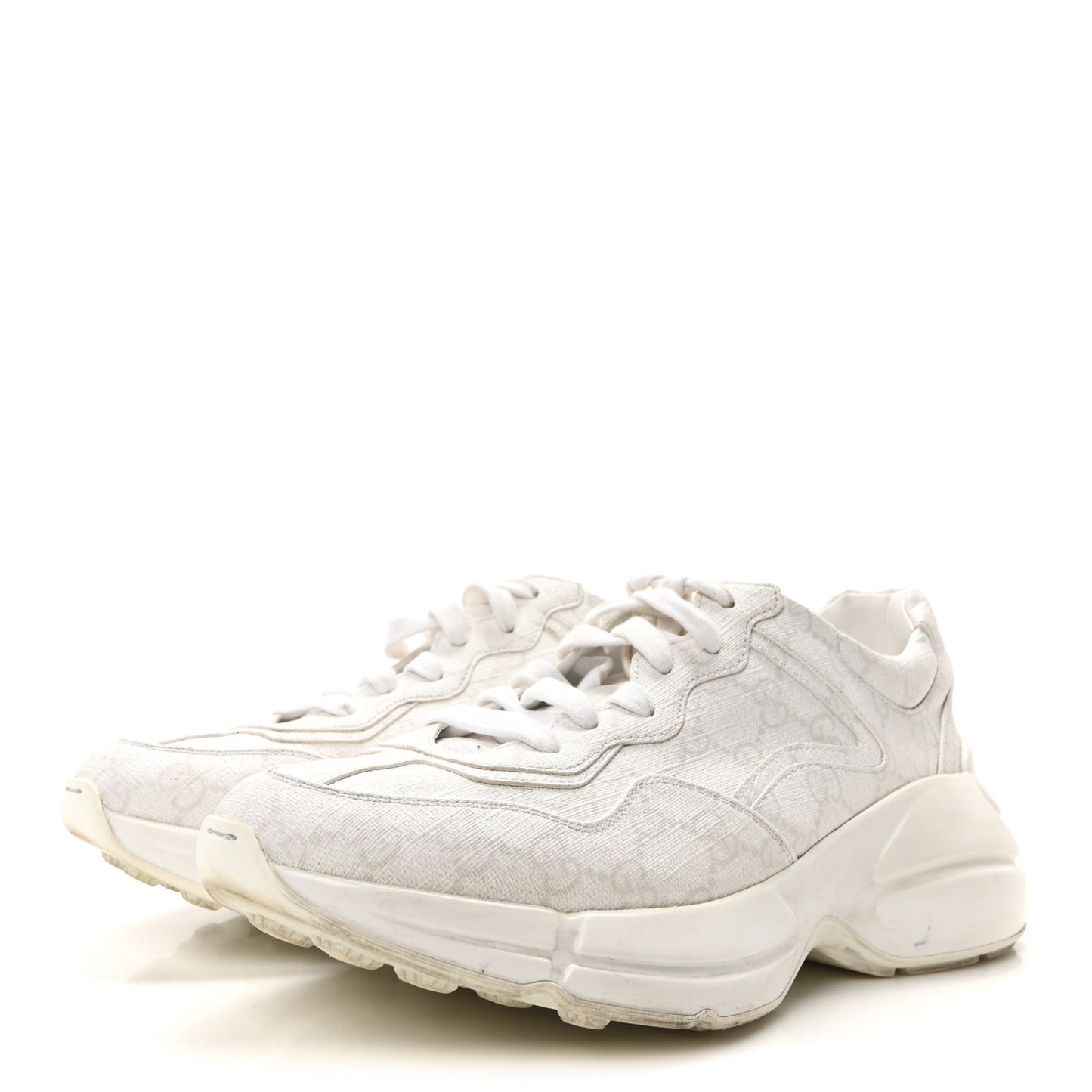 GG Supreme Monogram Womens Rhyton Sneakers 39.5 White