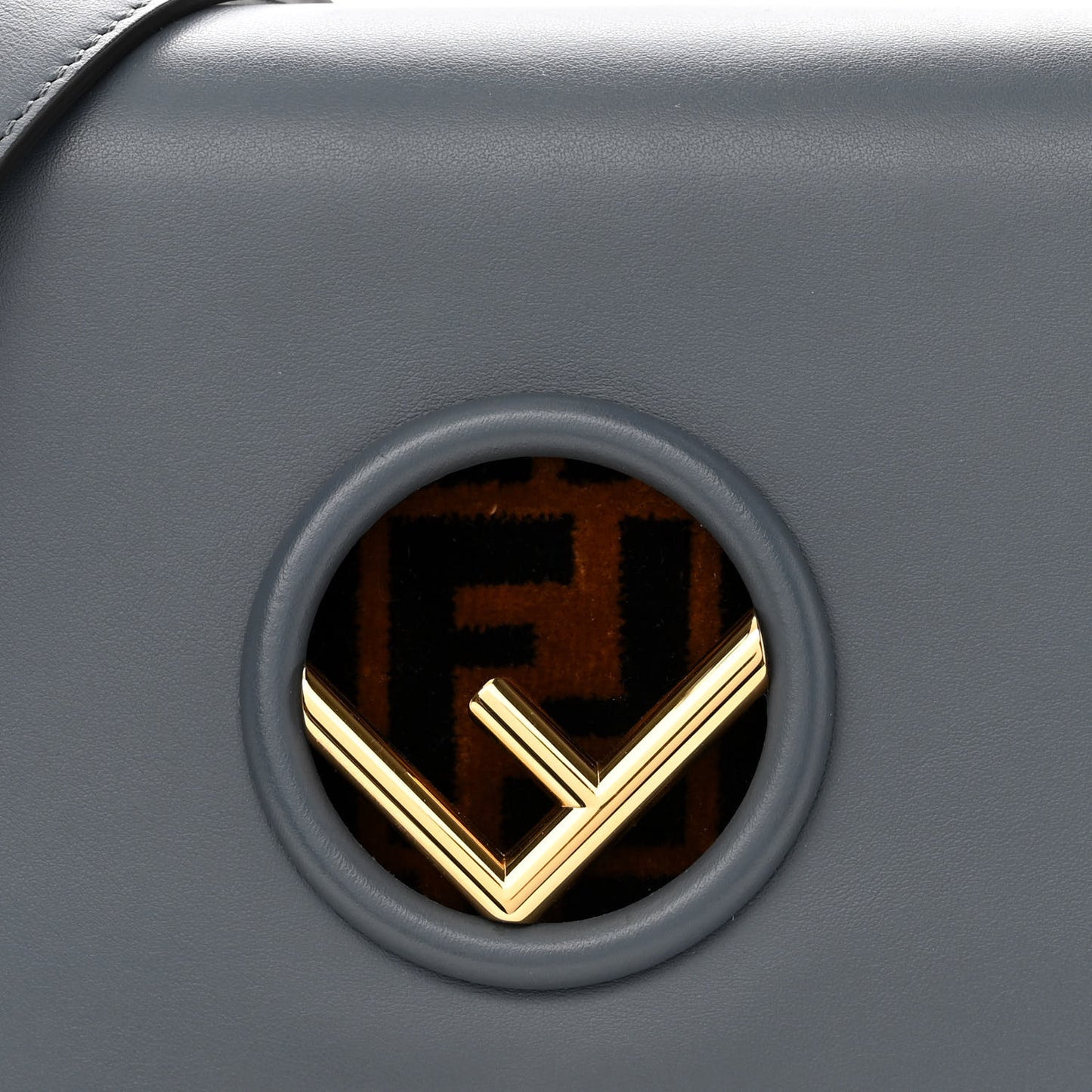 Vitello Century Velvet F is Fendi FF Kan I Shoulder Bag Tobacco Tempesta