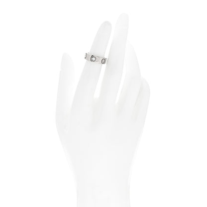 Cartier 18K White Gold 3 Diamond 5.5mm LOVE Ring 46 3.75 2 of 6
