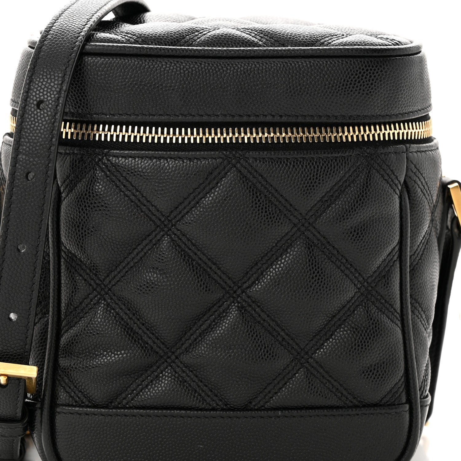 Saint Laurent Grain de Poudre Quilted 80's Vanity Bag Black 8 of 10