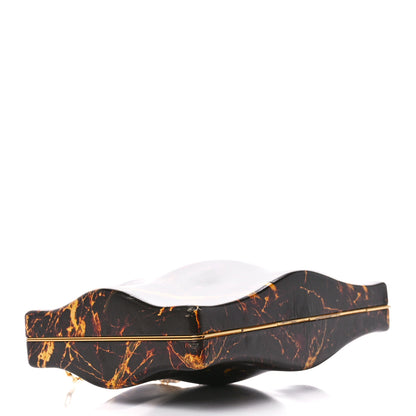 Bottega Veneta Spazzolato Calfskin Chain Clutch Gold Marble 4 of 11