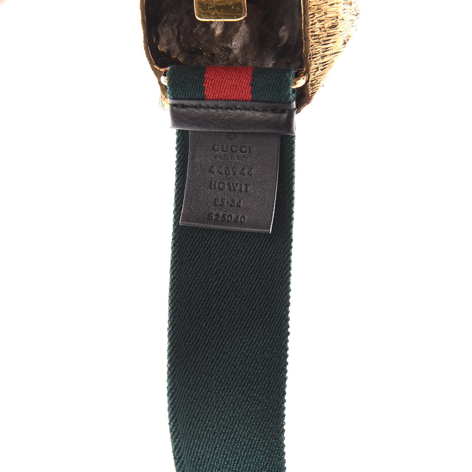 Gucci Web Feline Buckle Belt 85 34 Green Red 3 of 4