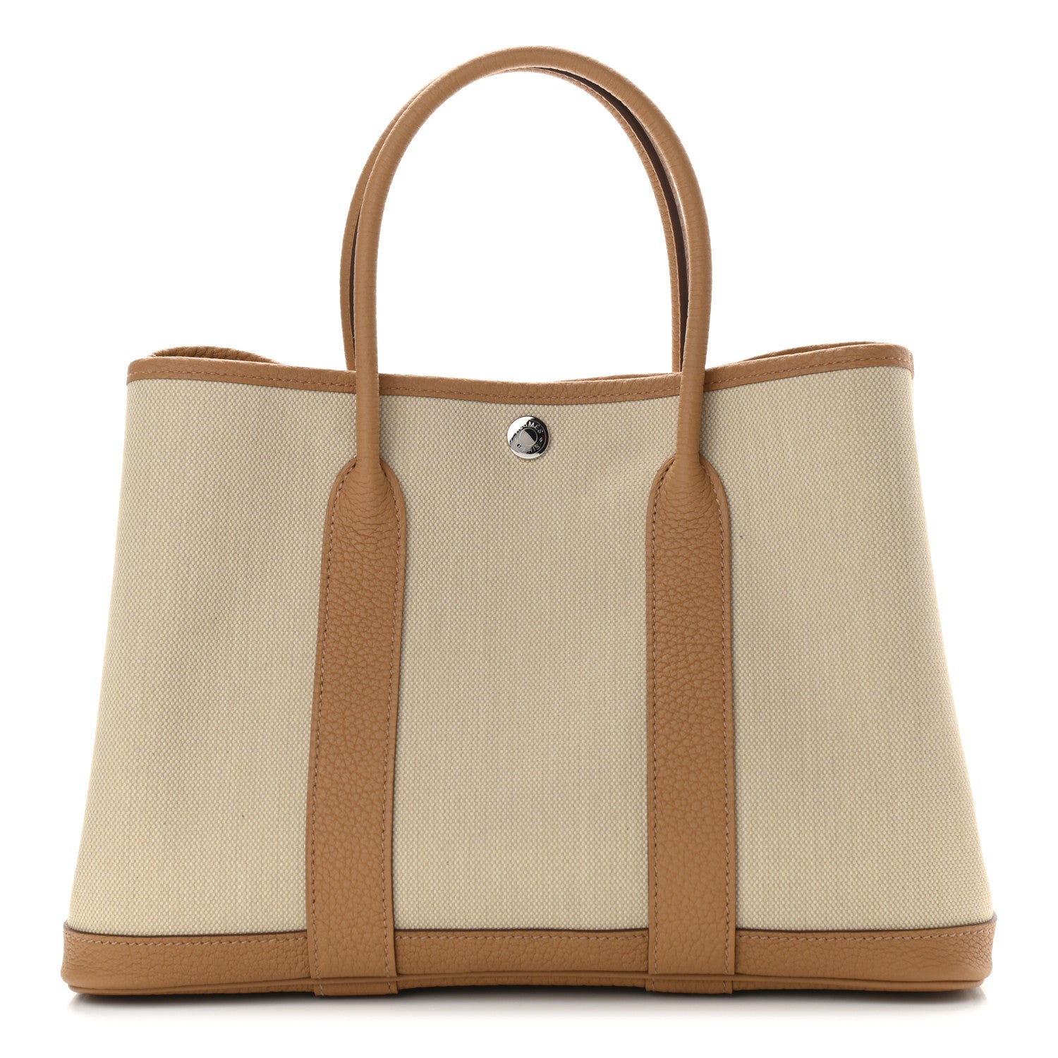 Hermes Toile Militaire Vache Country Garden Party 30 TPM Tote Beton Biscuit 1 of 11