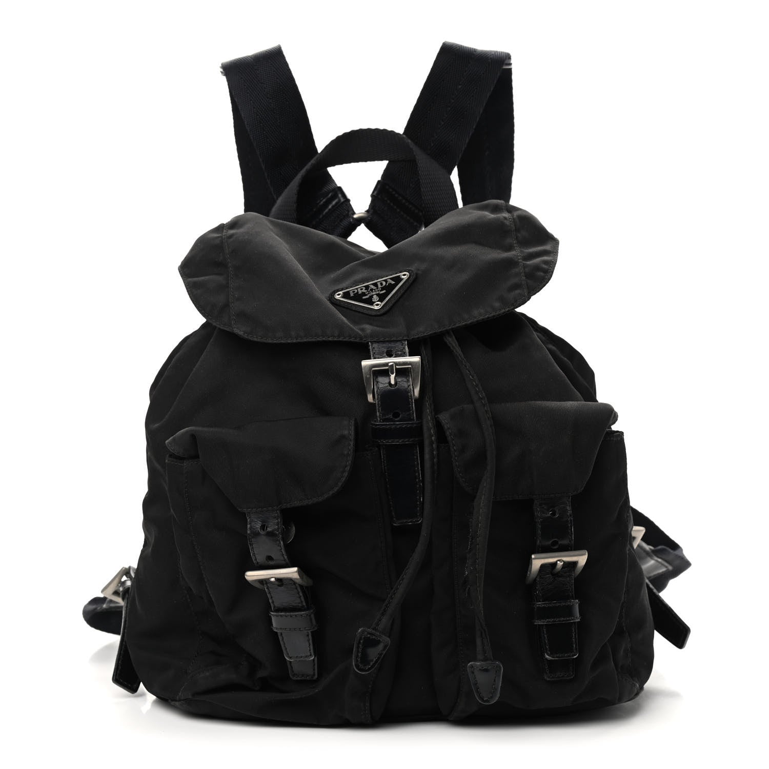 Prada Nylon Vela Double Buckle Backpack Black 1 of 11