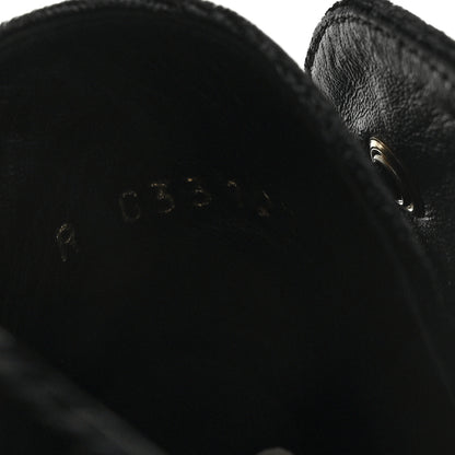 Chanel Velvet CC Lace Up Boots 39 Black 7 of 7
