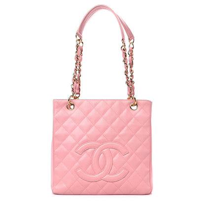 Chanel Caviar Quilted Petit Shopping Tote PST Pink 1 of 10