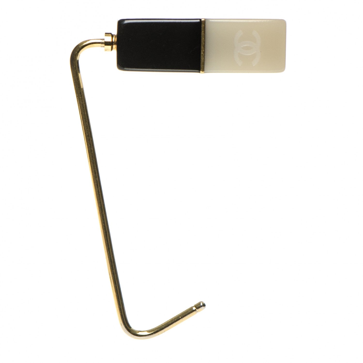 Chanel Resin CC Purse Hook Black White 1 of 3